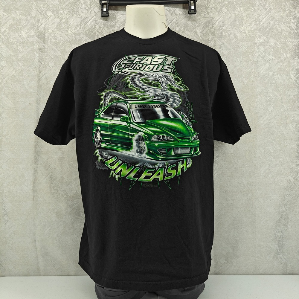Vintage Fast And The Furious 2 Fast 2 Furious Shirt Mens 2XL Black Graphic Print